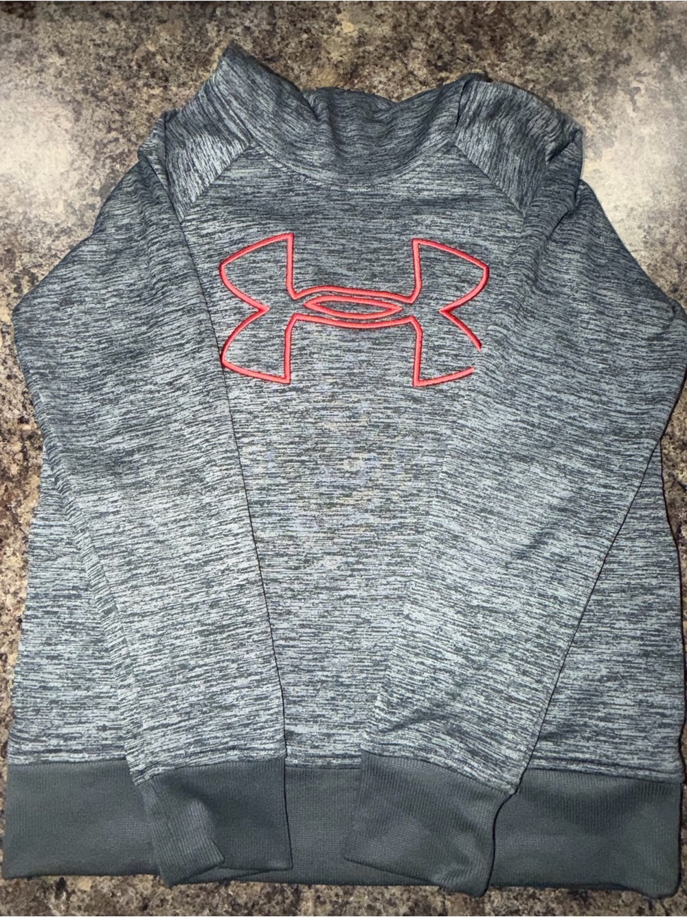 Under Armour ColdGear Heather Gray High Neck Funnel Hoodie - Size Small